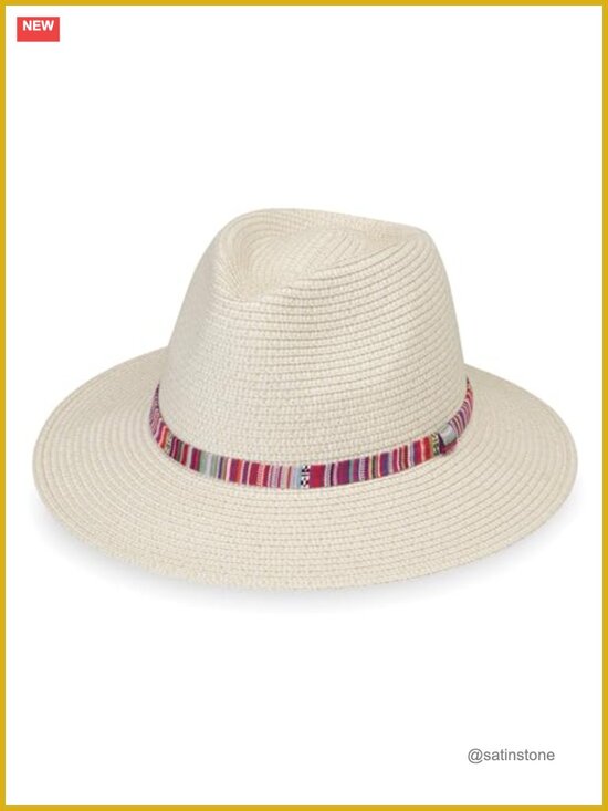 UPF 50+ Sun Protection Fedora - Packable Wide Brim Straw Hat main image 4